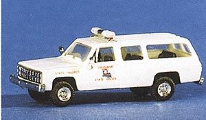 Trident Chevrolet Suburban Louisiana State Police White HO Scale Model Railroad Vehicle #90179