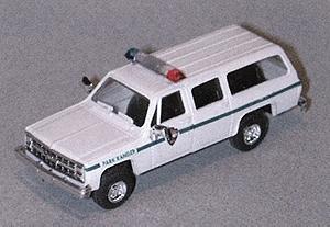 Trident Chevy Suburban Park Ranger White & Green Stripe HO Scale Model Railroad Vehicle #90199