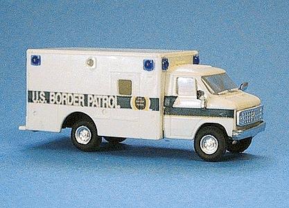 Trident US Border Patrol Chevrolet 1-Ton Box Van White & Blue HO Scale Model Railroad Vehicle #90239
