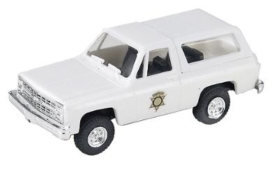 Trident Chevrolet Blazer 4x4 US Sheriff White HO Scale Model Roadway Vehicle #90273