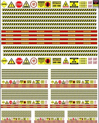 TSDS Diorama Decal Set- Various Warning Signs Plastic Diorama Decal Kit All Scale #126