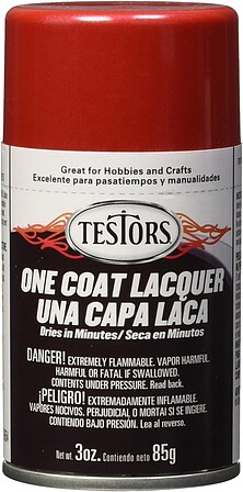 Testors Lacquer Spray Revving Red 3 oz Hobby and Model Lacquer Paint #1837m