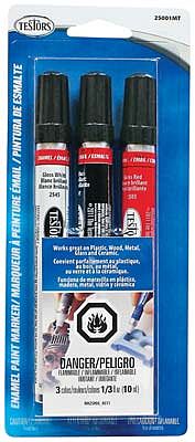 Testors Enamel Paint Marker Set (Red, White, Black) Hobby Paint Marker #25001mt