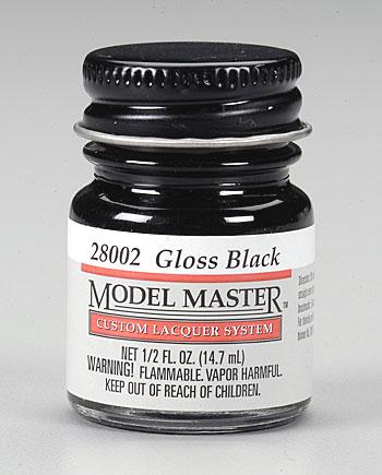 Testors Model Master Lacquer Gloss Black 1/2 oz Hobby and Model Lacquer Paint #28002