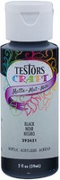 Testors Acrylic Craft Paint Matte Black 2oz Bottle #292421a