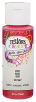 Testors Acrylic Craft Paint Matte Ruby 2oz Bottle #297467