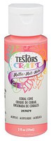 Testors Acrylic Craft Paint Matte Coral 2oz Bottle #297479