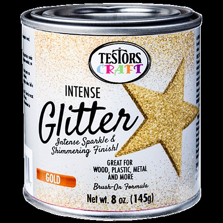 Testors Gold Intense Glitter 8 oz Can Hobby and Model Paint Supply #329182