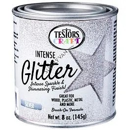 Testors Silver Intense Glitter 8 oz Can Hobby and Model Paint Supply #329220