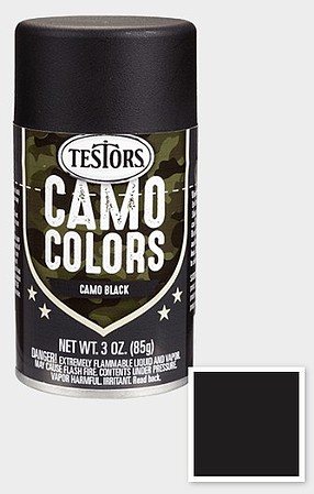 Testors Camo Enamel Black 3 oz. Spray Hobby and Model Enamel Paint #342304
