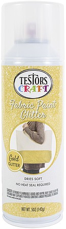 Testors Gold Glitter Fabric Spray Paint 5oz. Can Fabric Paint #358385