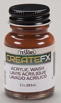 Testors FX Acrylic Wash Walnut 1 oz Hobby and Model Acrylic Paint #79401