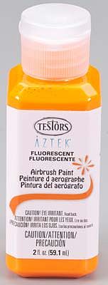 Testors Aztek Airbrushable Fluorescent Orange Acrylic 2 oz Hobby and Model Acrylic Paint #9463