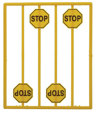 Tichy-Train Yellow Stop Sign (8) O Scale Model Railroad Roadway Signs #2071