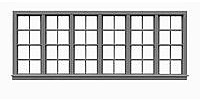 Tichy-Train 4/4 Six Unit Window (3) HO Scale Model Railroad Building Accessory #8065