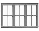 Tichy-Train 2/2 Triple Window (3) HO Scale Model Railroad Building Accessory #8104