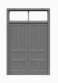 Tichy-Train Double Door w/Transom (3) HO Scale Model Railroad Building Accessory #8111