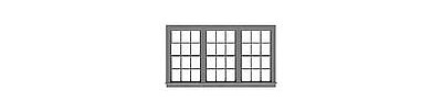 Tichy-Train 6/6 Double Hung Triple Window (3) HO Scale Model Railroad Building Accessory #8161