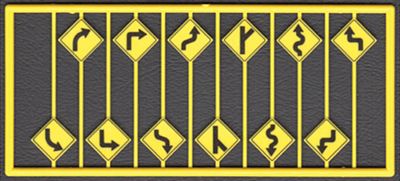 Tichy-Train Left & Right Road Path Warning Signs (12) HO Scale Model Railroad Road Accessory #8254