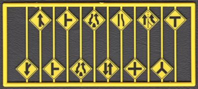 Tichy-Train Road Path Warning Signs (12) HO Scale Model Railroad Road Accessory #8255