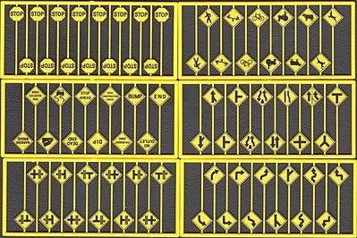 Tichy-Train Early Road Sign Assortment (48) HO Scale Model Railroad Road Accessory #8258