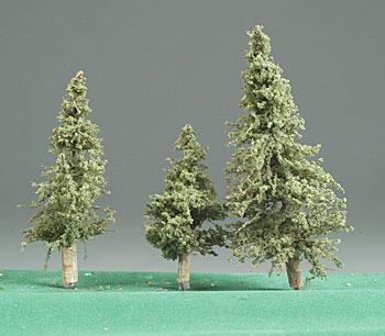 Timberline Timberline Green Pine Trees w/Real Wood Trunks 2 to 4 (3) Model Railroad Tree #1122