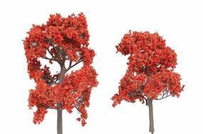 N-Scale-Arch ForeGround(TM) Tree (6) Fall Fiesta Red N Scale Model Railroad Tree #60002