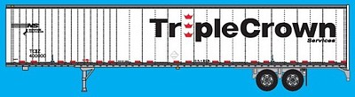 Trainworx 53 Dry Van Trailer - Assembled Triple Crown #2 (white, black, red, Large Logo) - N-Scale
