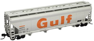 Trainman ACF(R) 5250 4-Bay Covered Hopper Gulf ACFX #52900 N Scale Model Train Freight Car #50000644