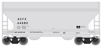Trainman 2-Bay Centerflow Hopper - Ready to Run - ACFX #44682 N Scale Model Train Freight Car #50001298