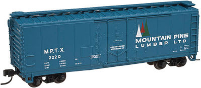 Trainman 40 Plug-Door Boxcar Mountain Pine Lumber MPTX #2220 N Scale Model Train Freight Car #50001808
