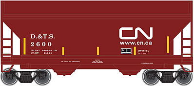 Trainman 2-Bay Centerflow Hopper Canadian National #2600 N Scale Model Train Freight Car #50001867
