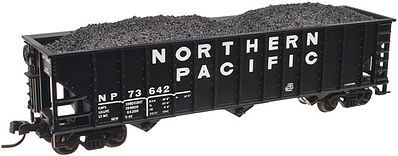 Trainman 90-Ton 3-Bay Hopper w/Load Northern Pacific #73666 N Scale Model Train Freight Car #50002013