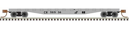 Trainman 50 Steel Flatcar with Stakes - Ready to Run Conrail 58536 (gray, black) - N-Scale