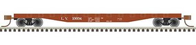 Trainman 50' Steel Flatcar with Stakes Ready to Run Lehigh Valley 10034 (Boxcar Red, white) N-Scale