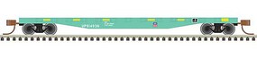 Trainman 50' Steel Flatcar with Stakes Ready to Run Union Pacific 914972 (MOW green, black) N-Scale