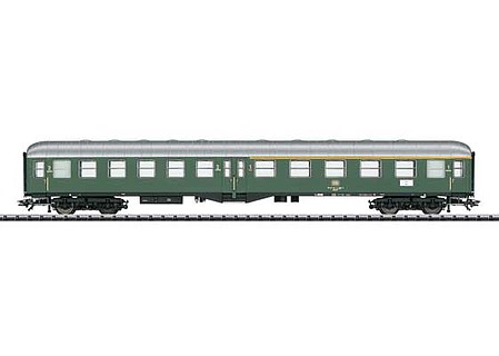 Trix Type ABymb 411 1st-2nd Class Center Entry Coach - Ready to Run German Federal Railroad DB (Era IV 1969, green, silver)