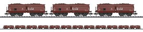 Trix Type Oot/Ootz 44Erz Ir Ore Hopper w/Load 12-Pack Ready to Run German Federal Railroad DB (Era III 1952, Boxcar Red)
