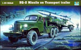 Trumpeter HQ-2 Missile on Transport Trailer Plastic Model Military Vehicle Kit 1/35 Scale #00205