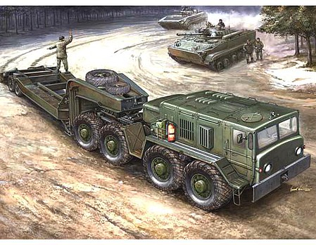 Trumpeter MAZ-537G Transporter with Flatbed Plastic Model Military Transport Truck 1/35 Scale #00212