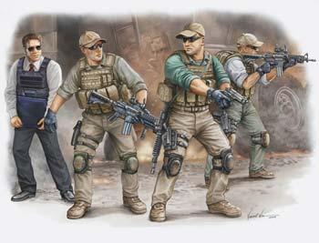 Trumpeter PMC VIP Protection Team in Iraq Figure Set (4) Plastic Model Kit 1/35 Scale #00420