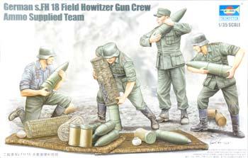Trumpeter German Field Howitzer Carrying Crew Figure Set (4) Plastic Model Kit 1/35 Scale #00426