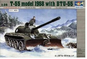 Trumpeter T-55 1958 W/BTU-55 Plastic Model Military Vehicle Kit 1/35 Scale #0313
