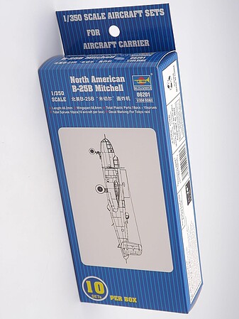 Trumpeter B-25B Mitchell Aircraft Carrier Fleet (10) Plastic Model Airplane Kit 1/350 Scale #06201