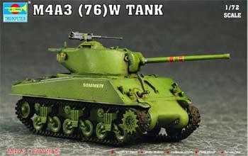 Trumpeter M4A3 76(W) Tank Plastic Model Military Vehicle Kit 1/72 Scale #07226