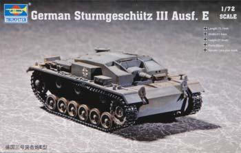 Trumpeter German Sturmgeschutz III Ausf E Tank Plastic Model Military Vehicle Kit 1/72 Scale #07258