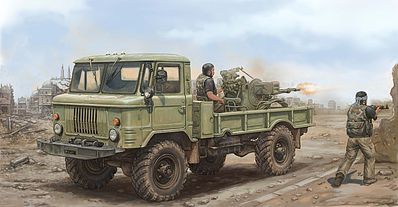 Trumpeter Russian GAZ66 Light Military Gun Truck Plastic Model Military Vehicle Kit 1/35 Scale #1017