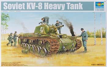 Trumpeter Soviet KV8 Heavy Tank Plastic Model Military Vehicle Kit 1/35 Scale #1565