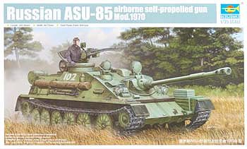 Trumpeter Russian ASU85 Airborne Self-Propelled Gun Mod 1970 Tank Plastic Model Kit 1/35 Scale #1589