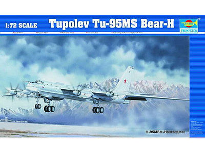 Trumpeter Tupolev Tu95MS Bear H Bomber Plastic Model Airplane Kit 1/72 Scale #1601